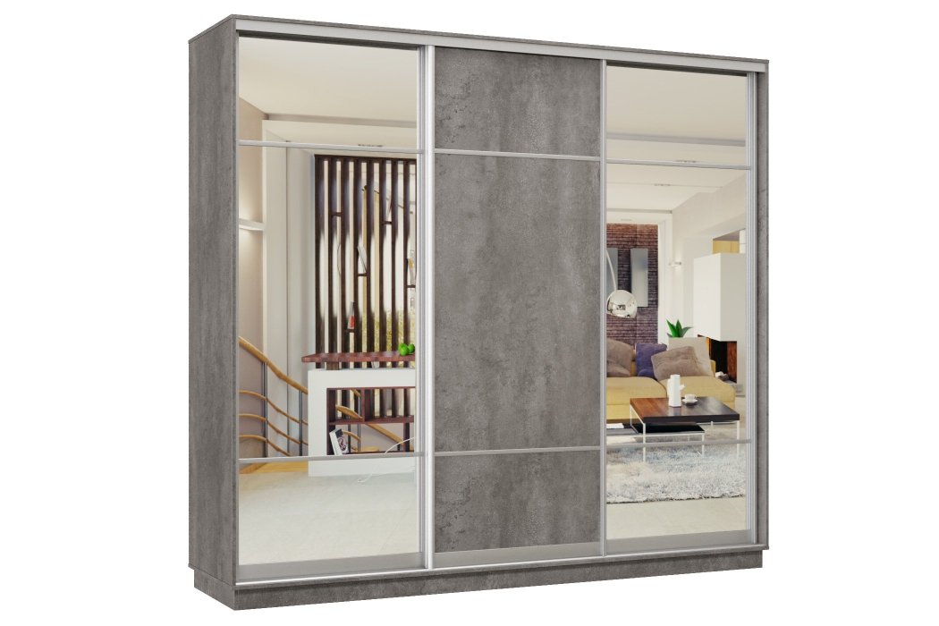 Шкафы-купе 3-х дверные, Шкаф-купе Премьер Лайт 58 (11;08;11) трехдверный