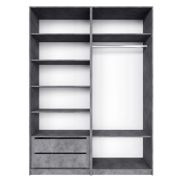 Распашной шкаф Локер 800+800 (Гармошка) с полками и ящиками слева