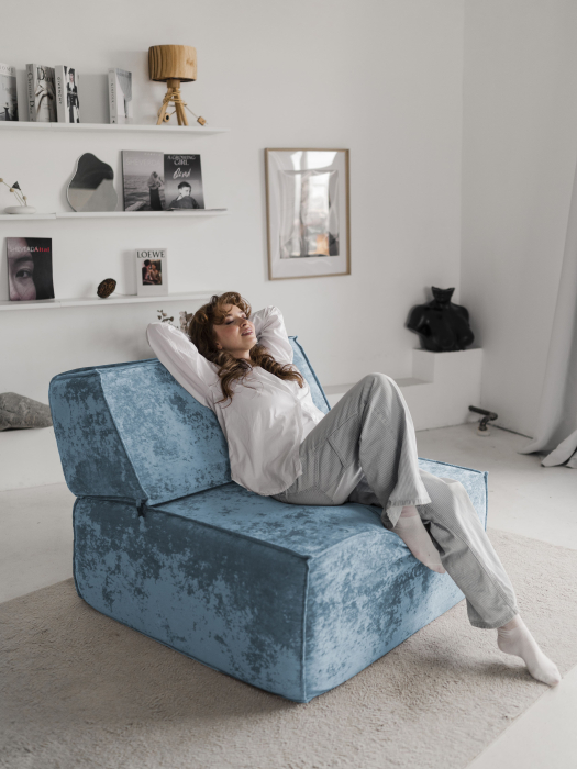 Кресло для отдыха, Бескаркасное кресло Клайд,плюше