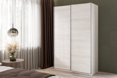 Шкаф-купе Smart 1622 2х дверный (фасады ЛДСП) профиль серебро