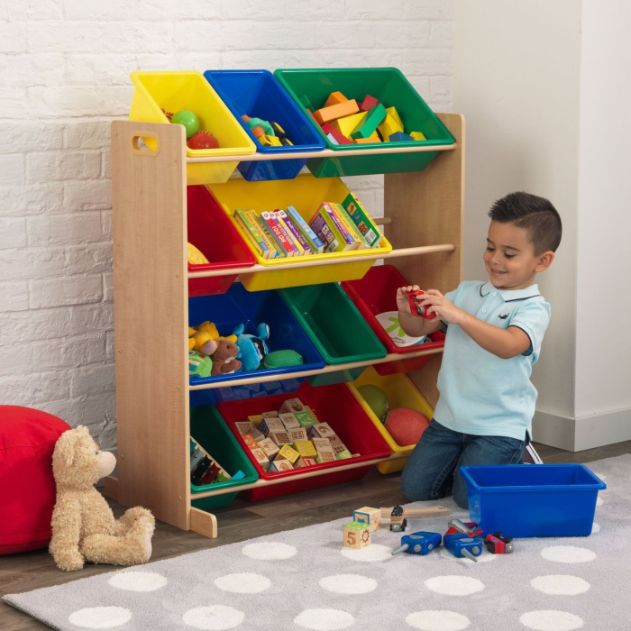Детские полки, Система для хранения с 12 контейнерами KidKraft