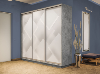 Шкаф-купе Экспресс 3-х дверный Фотопечать Квадрат Стекла 180х60х220