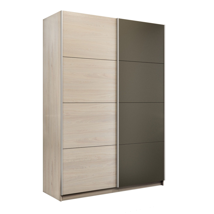Шкафы-купе 2-х дверные, Шкаф-купе Прайм 2-х дверный ДСП/Стекло хаки/Доводчики 120х57х230