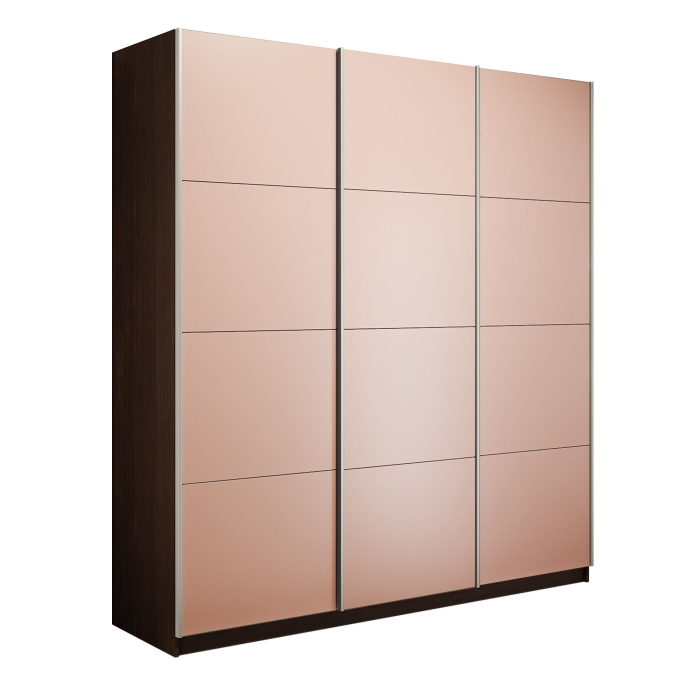 Шкафы-купе 3-х дверные, Шкаф-купе Прайм 3-х дверный Стекла пудра/Доводчики 210х57х230