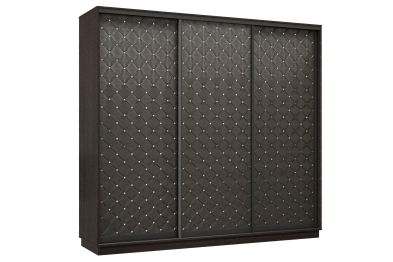 Шкаф-купе Премьер 35 (01РЧ;01РЧ;01РЧ) фасады ромб чёрный/трёхдверный/Профиль чёрный муар