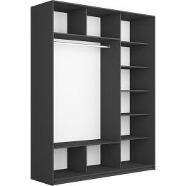 Шкаф-купе Прайм 3-х дверный Стекла белые/Доводчики 180х57х230