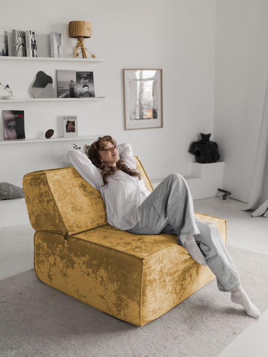 Кресло для отдыха, Бескаркасное кресло Клайд,плюше