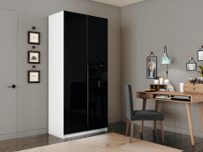 Шкафы распашные, Шкаф распашной Е1 Локер 101x52.5x220 см, с черным стеклом