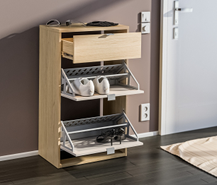 Обувница Афина СБ-3318 Дуб Винченца/Дуб Винченца,Кашемир серый