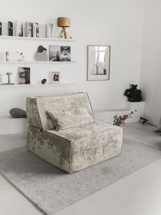 Кресло для отдыха, Бескаркасное кресло Клайд,плюше