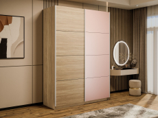 Шкафы-купе 2-х дверные, Шкаф-купе Прайм 2-х дверный ДСП/Стекло пудра/Доводчики 140х57х230