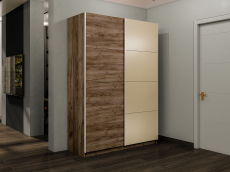 Шкафы-купе 2-х дверные, Шкаф-купе Прайм 2-х дверный ДСП/Стекло фисташка/Доводчики 140х57х230