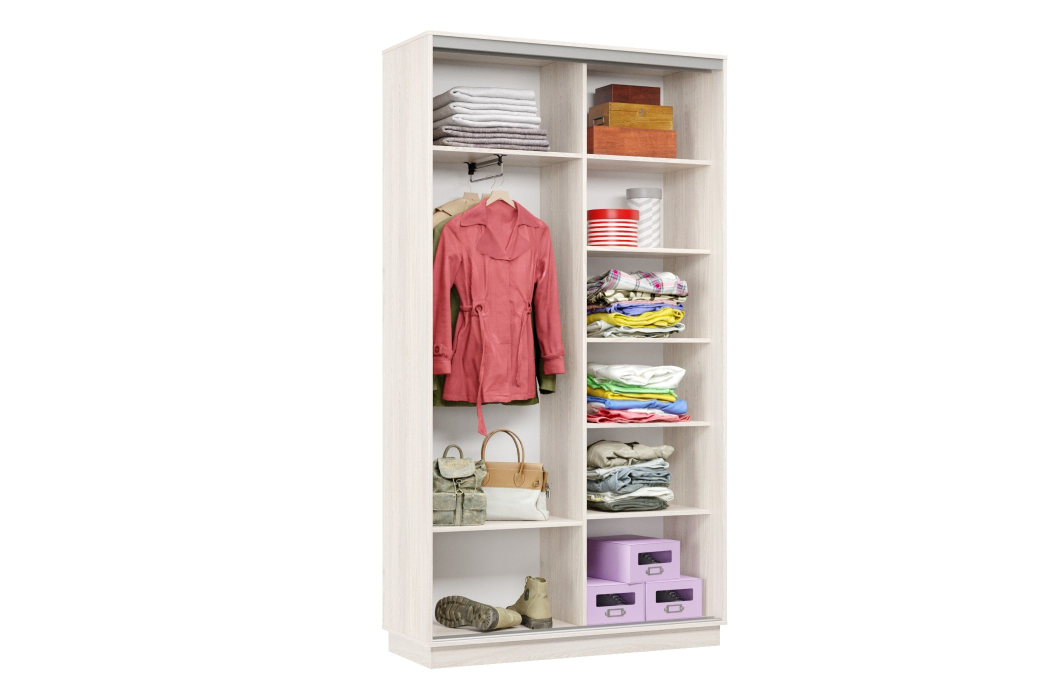 Шкафы-купе 2-х дверные, Шкаф-купе Премьер Лайт 01 Мини Ф-1356 двухдверный