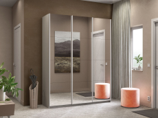 Шкафы-купе 3-х дверные, Шкаф-купе Широкий Прайм 3-х дверный Зеркала/Доводчики 240х57х230