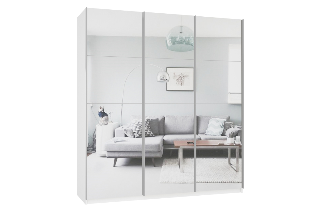 Шкафы-купе 3-х дверные, Шкаф Прайм трио Зеркало 2300 x 2100 x 570