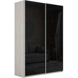 Шкаф-купе Прайм 2-х дверный Стекла черные/Доводчики 160х57х230