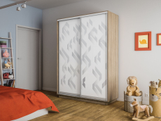 Шкафы-купе 2-х дверные, Шкаф-купе Экспресс 2-х дверный Фотопечать Ленты Стекла 140х60х240