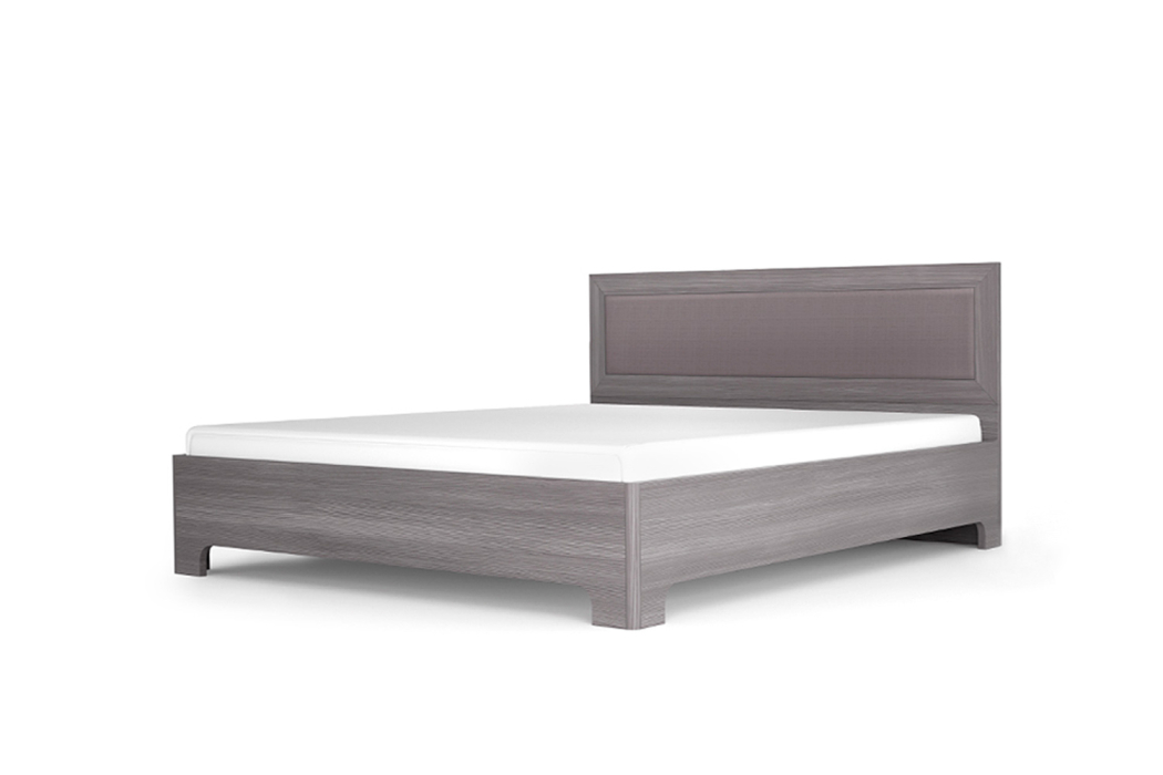 Кровати с мягким изголовьем, Кровать-1 с ортопедическим основанием Парма НЕО, 1400, лиственница темная, экокожа дила