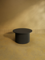 Журнальные столики, Стол круглый журнальный с чёрным металлическим подстольем TRUBIS Wood M 80