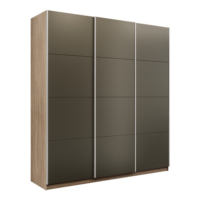 Шкафы-купе 3-х дверные, Шкаф-купе Эста 3-х дверный Стекла хаки/Доводчик 240х66х240