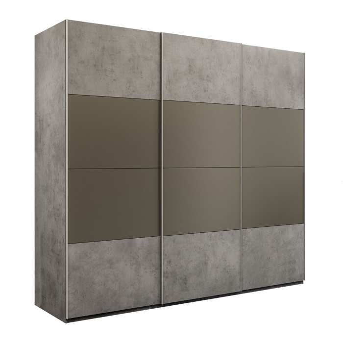 Шкафы-купе 3-х дверные, Шкаф-купе Эста 3-х дверный ДСП/Стекла хаки/Доводчик 270х66х240