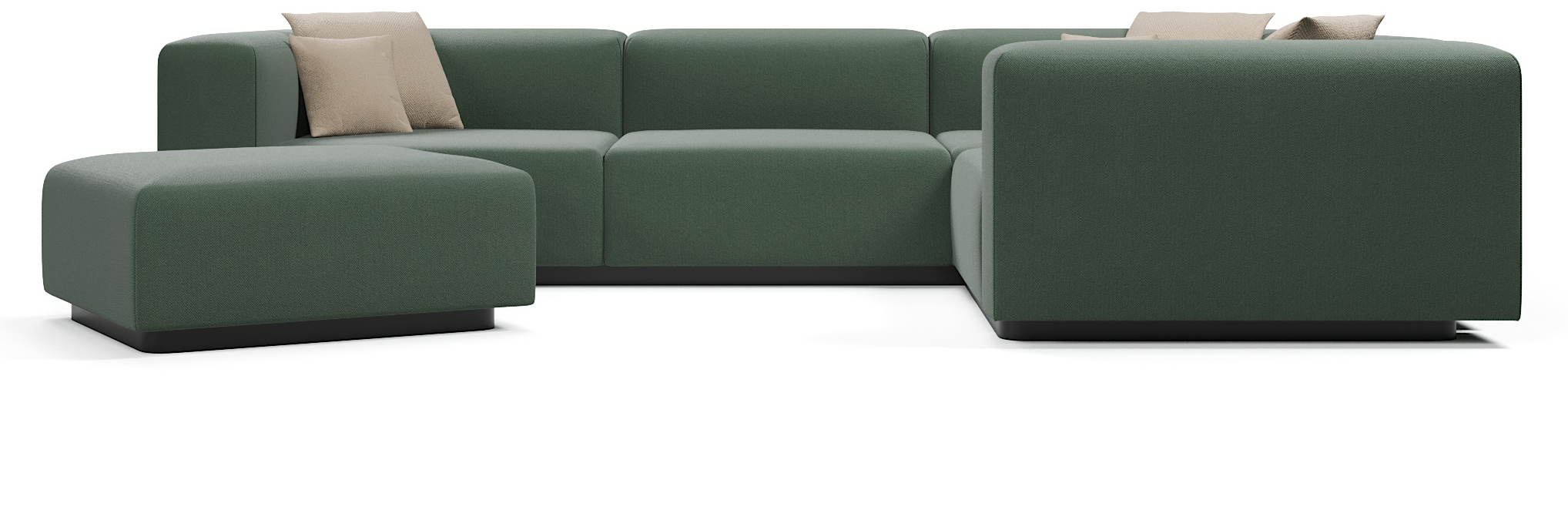 Диваны угловые в гостиную, Диван угловой модульный нераскладной Наполи 3, велюр