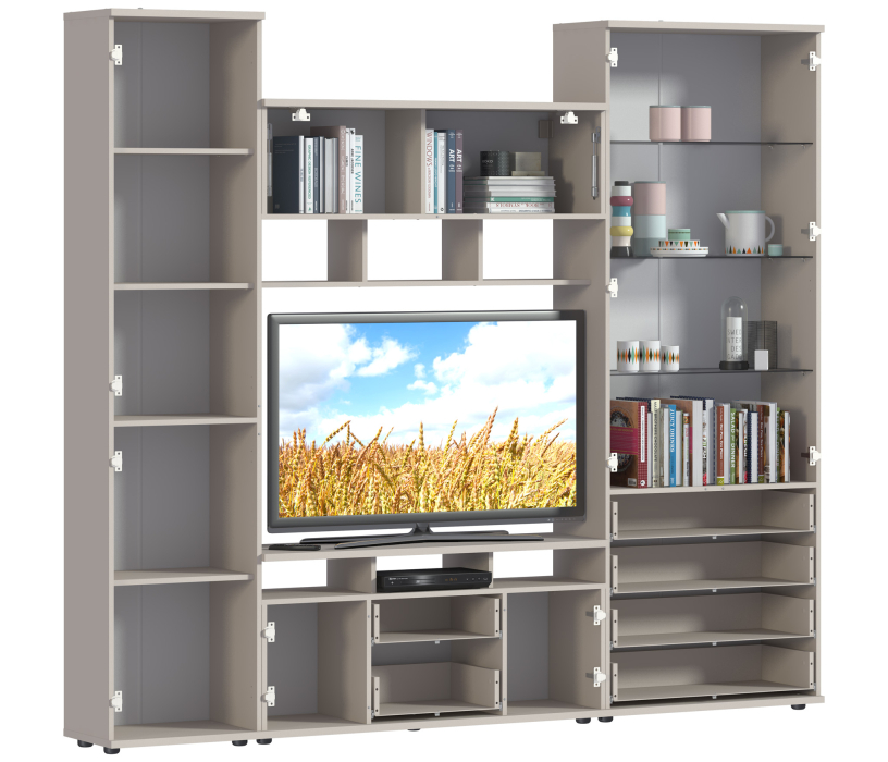 Стенки для гостиной, Сити Комплект L-2490 с витриной