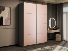 Шкафы-купе 2-х дверные, Шкаф-купе Прайм 2-х дверный Стекла пудра/Доводчики 120х57х230