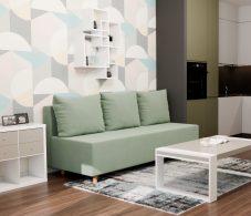 Диваны кровати со спальным местом, Прямой диван Лайт,еврокнижка,велюр