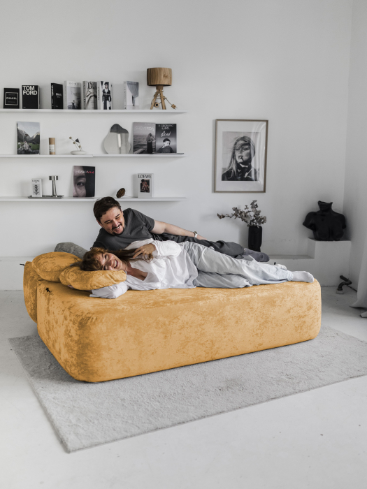 Дизайнерские диваны для гостиной, Бескаркасный диван Бабл, плюше 