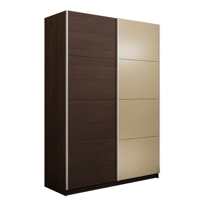 Шкафы-купе 2-х дверные, Шкаф-купе Прайм 2-х дверный ДСП/Стекло фисташка/Доводчики 160х57х230