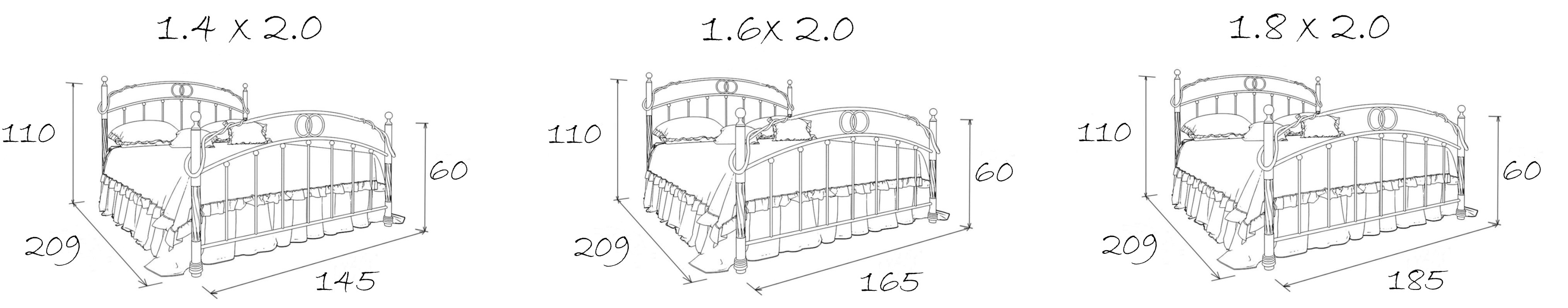 Кованые кровати, Кованая кровать Кармен 1.4 с одной спинкой