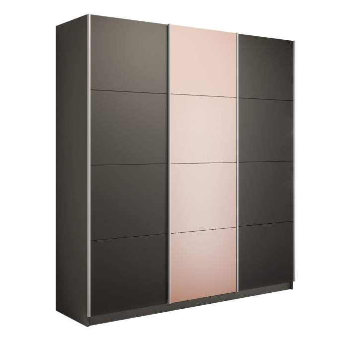 Шкафы-купе 3-х дверные, Шкаф-купе Прайм 3-х дверный Стекла пудра/ДСП/Доводчики 180х57х230