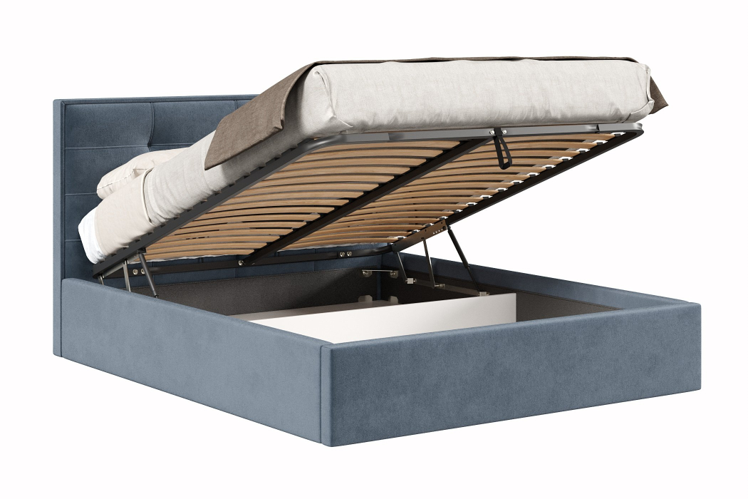 Мягкая кровать, Кровать Римини 1600 с подъёмным механизмом, велюр