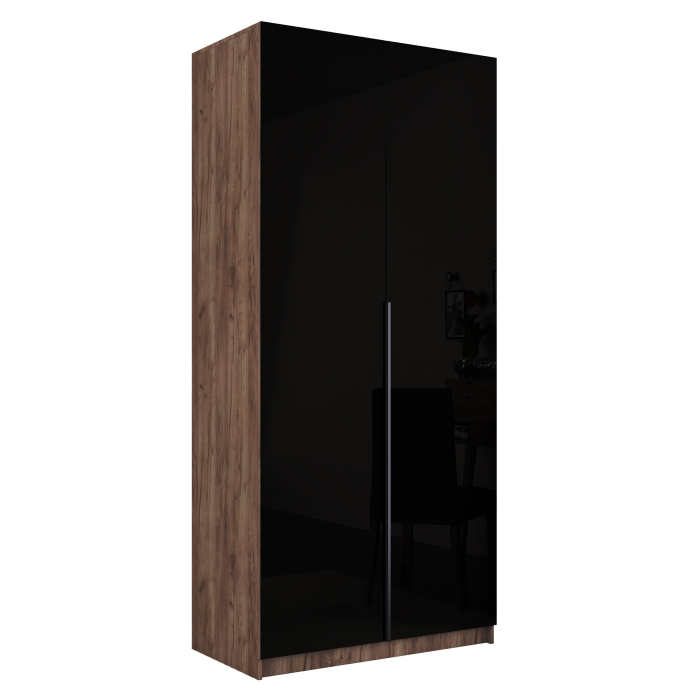 Шкафы распашные, Шкаф распашной Е1 Локер 101x52.5x220 см, с черным стеклом