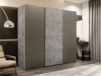 Шкаф-купе Эста 3-х дверный ДСП/Стекла хаки/Доводчик 270х66х240