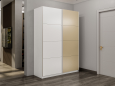 Шкафы-купе 2-х дверные, Шкаф-купе Прайм 2-х дверный ДСП/Стекло фисташка/Доводчики 140х57х230