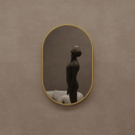 Зеркала в спальню, Дизайнерское настенное зеркало GENGLASS Nolvis S в металлической раме