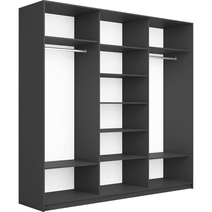 Шкафы-купе 3-х дверные, Шкаф-купе Прайм Широкий 3-х дверный ДСП/Стекла фисташка/Доводчики 240х57х230