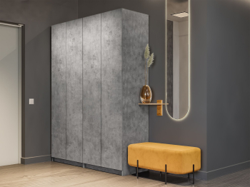 Распашной шкаф Локер 800+800 (Гармошка с системой Push to Move/Левый)