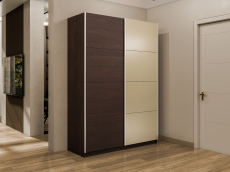 Шкафы-купе 2-х дверные, Шкаф-купе Прайм 2-х дверный ДСП/Стекло фисташка/Доводчики 140х57х230