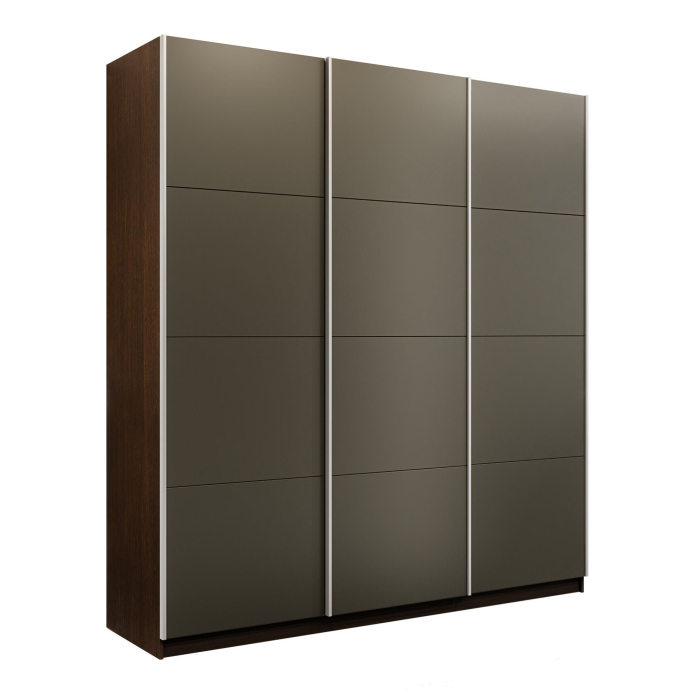 Шкафы-купе 3-х дверные, Шкаф-купе Прайм 3-х дверный Стекла хаки/Доводчики 180х57х230