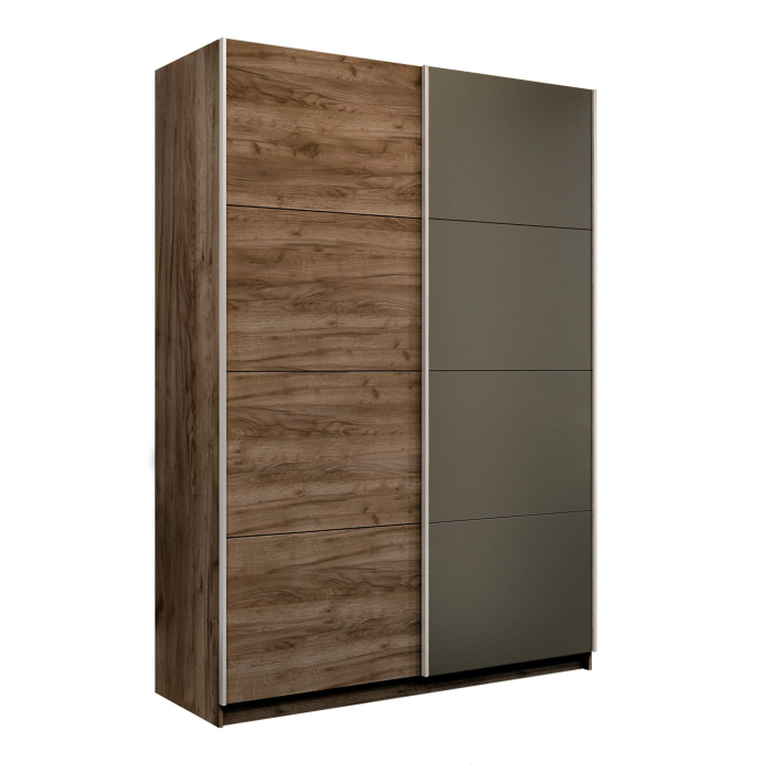 Шкафы-купе 2-х дверные, Шкаф-купе Прайм 2-х дверный ДСП/Стекло хаки/Доводчики 160х57х230