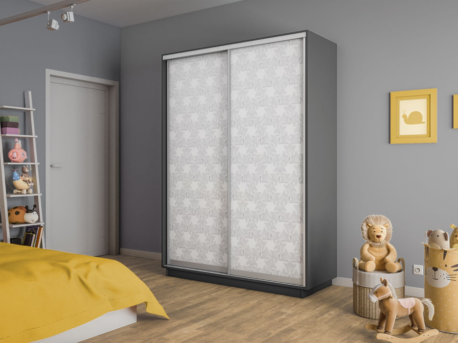 Шкафы-купе 2-х дверные, Шкаф-купе Экспресс 2-х дверный Фотопечать Калейдоскоп Стекла 120х60х240