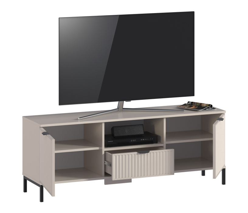 ТВ-тумбы, Тумба под ТВ с полкой для гостиной Турин Кашемир серый/МДФ Кашемир