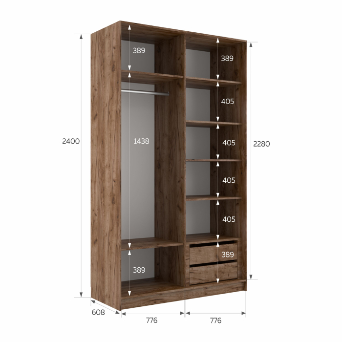 Шкафы-купе 2-х дверные, Шкаф-купе Эста 2-х дверный Стекла фисташка/Доводчик 160х66х240