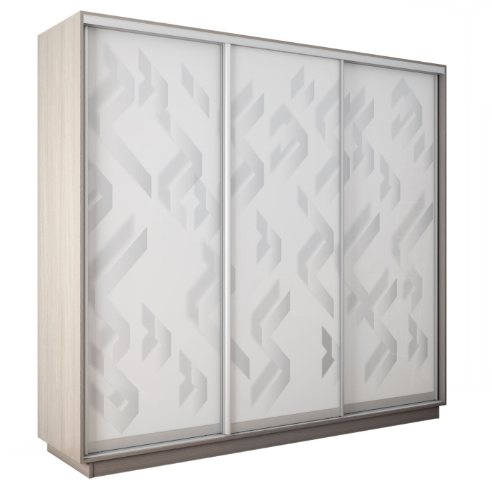 Шкафы-купе 3-х дверные, Шкаф-купе Экспресс 3-х дверный Фотопечать Ленты Стекла 210х60х220