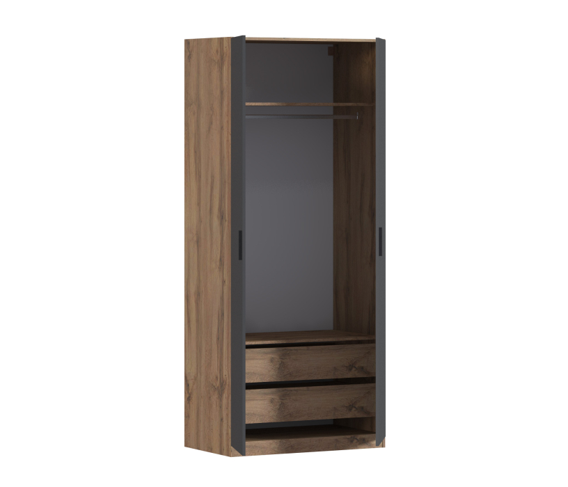 Спальня, Шкаф двухдверный Макс 1000 мм, вариант №3 (ЛДСП, корпус дуб вотан)