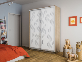 Шкаф-купе Экспресс 2-х дверный Фотопечать Ленты Стекла 160х45х220