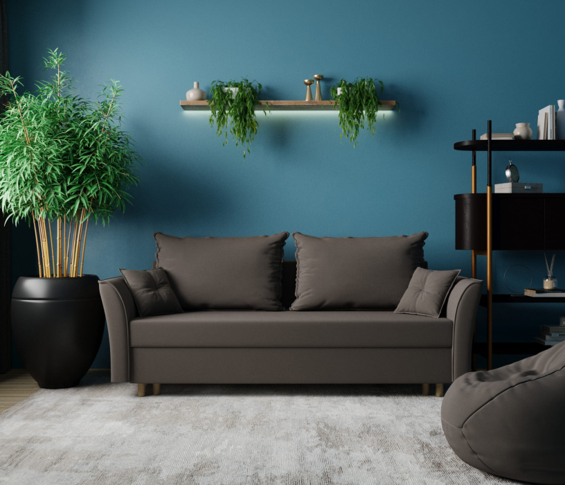 Диваны еврокнижки, Прямой диван Наоми,еврокнижка,велюр